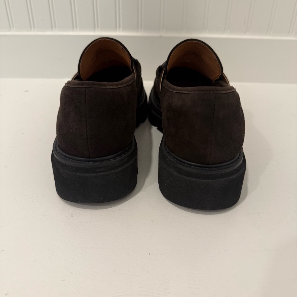 Sofft Satara Chunky Horsebit Loafer Lug Sole Chocolate Brown Suede Size 9.5 - Picture 5 of 7